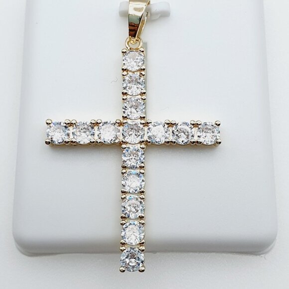 14K Gold Plated Cubic Zircon Pendant, INUS1BR027 - Picture 5 of 9